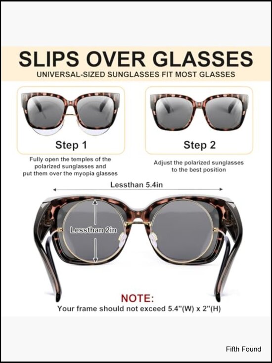 2 Pairs Polarized Fit Over Glasses Sunglasses for Women, Lightweight OTG UV400 main image 4